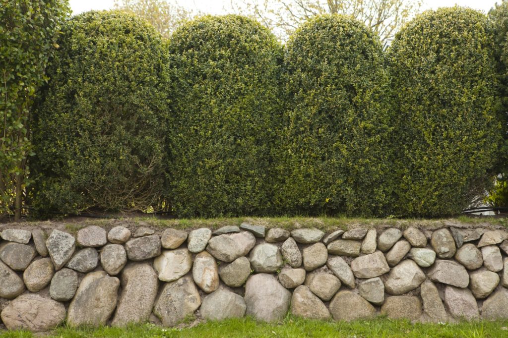 hardscaping stone retaining wall