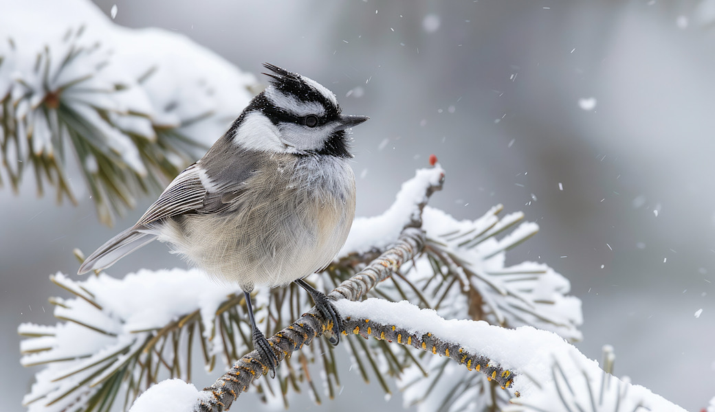 Benefits of Using Native Plants in Winter for Castle Rock, CO 1 Mountain Chickadee in Winter among Colorado's Central Wildlife
