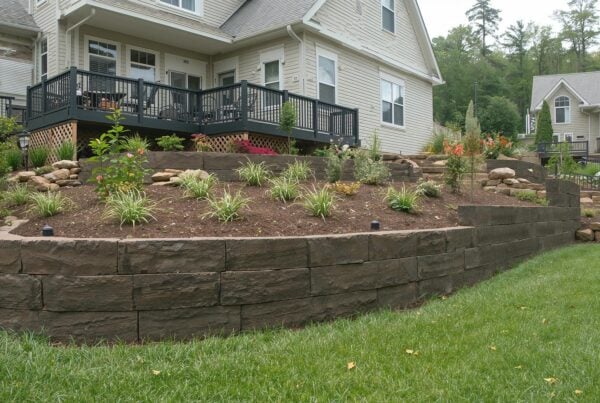 Raised Flower Bed with Simple Stone Wall Around It